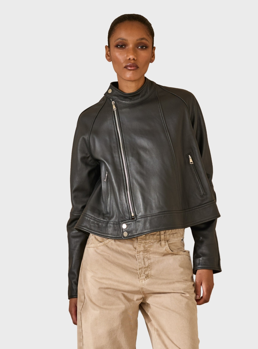 Souvenir Leather Biker Jacket - Black