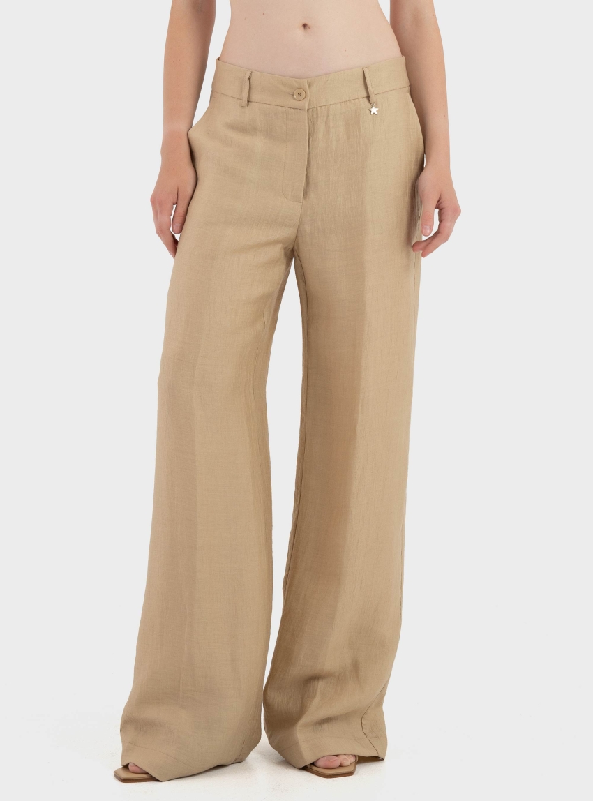 Souvenir Wide Leg Pants - Beige