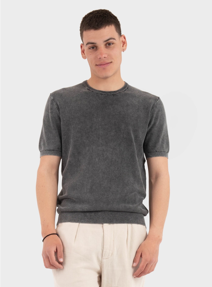 Gianni Lupo Knitted T-Shirt - Black