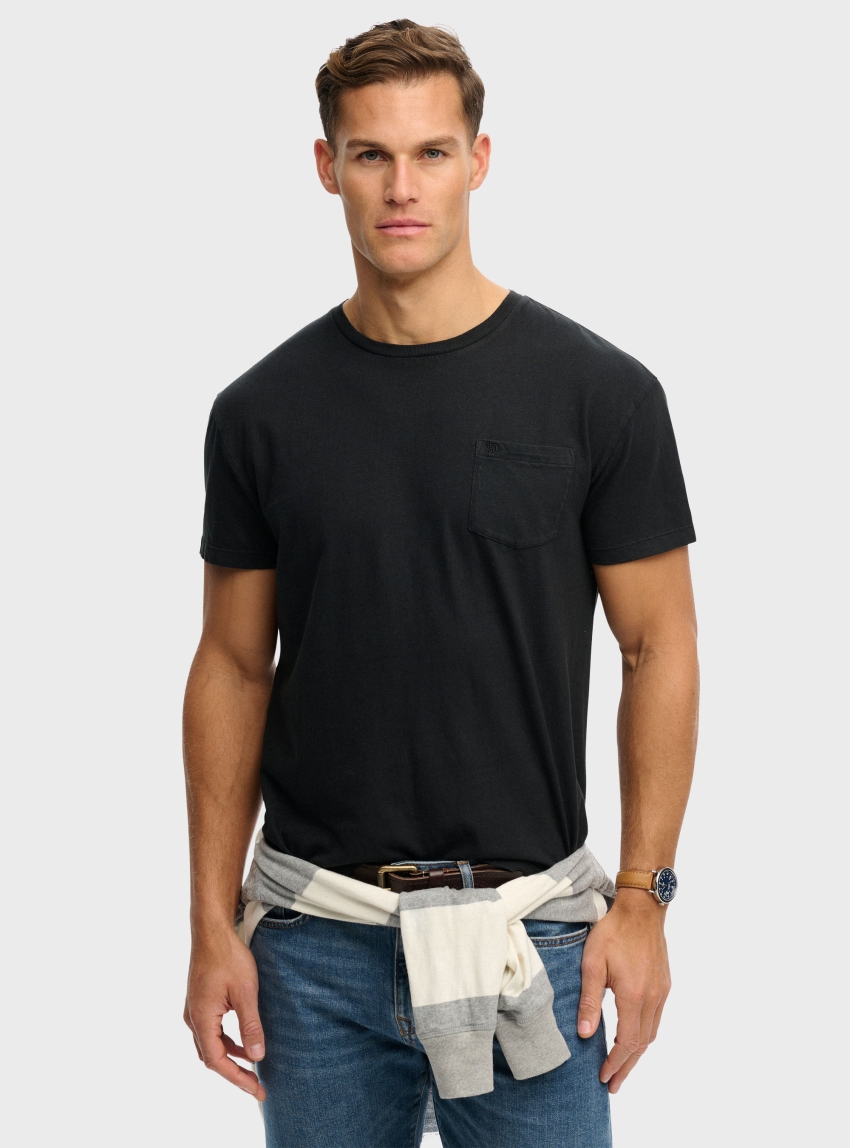Superdry Classic Cotton Linen Pocket T-Shirt - Jet Black