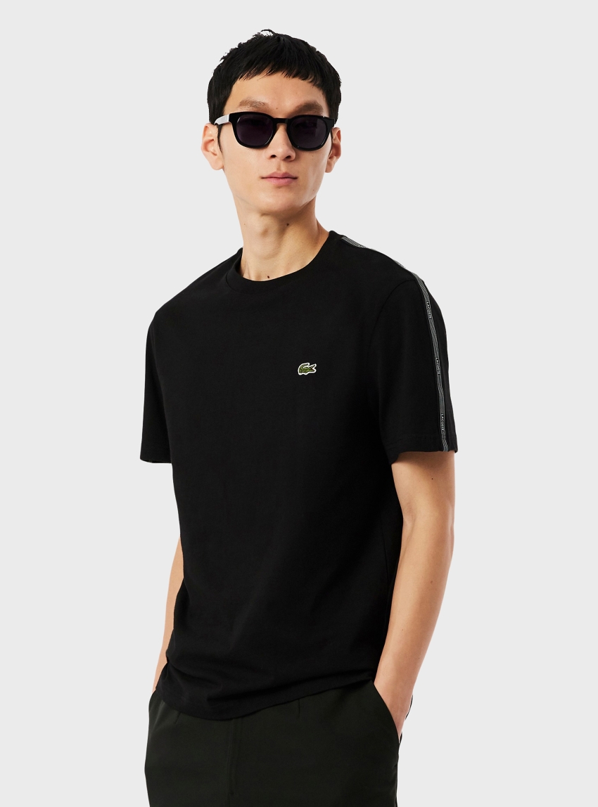 Lacoste Branded Stripe Band T-shirt - Black