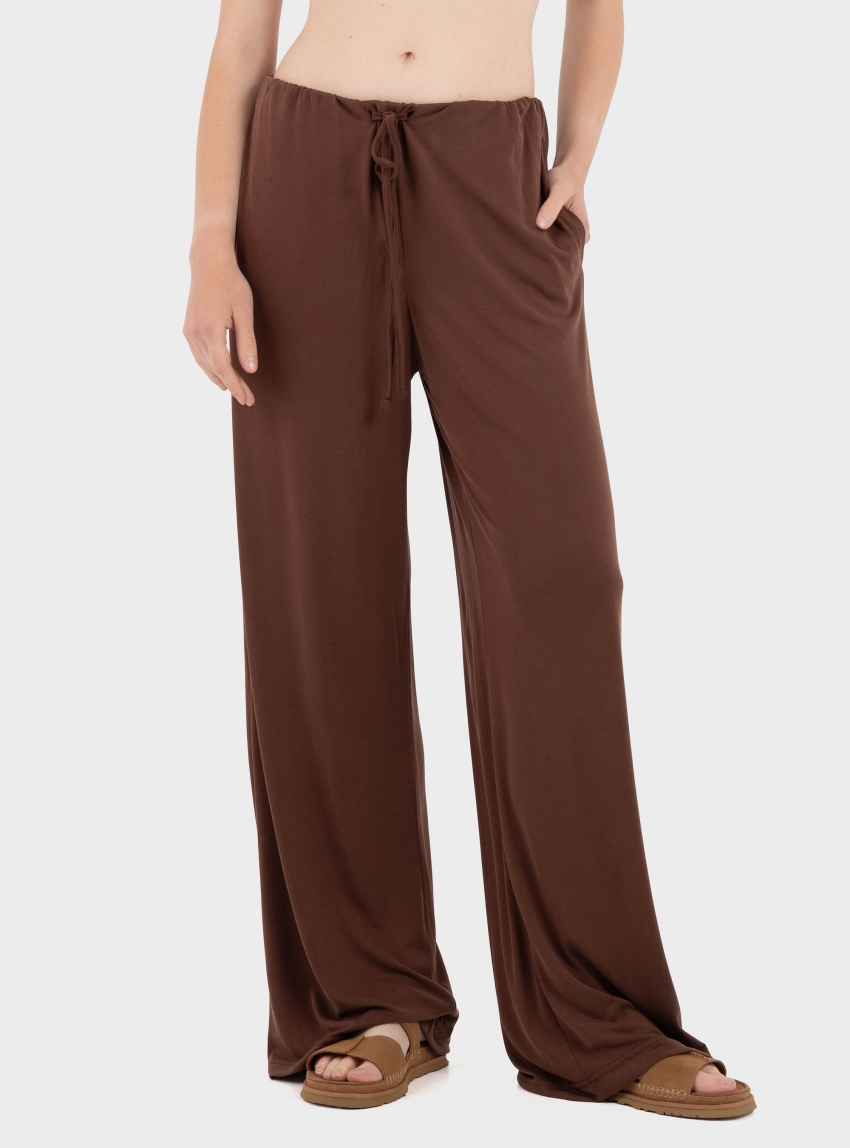 Black & Black  Loose Pants - Brown