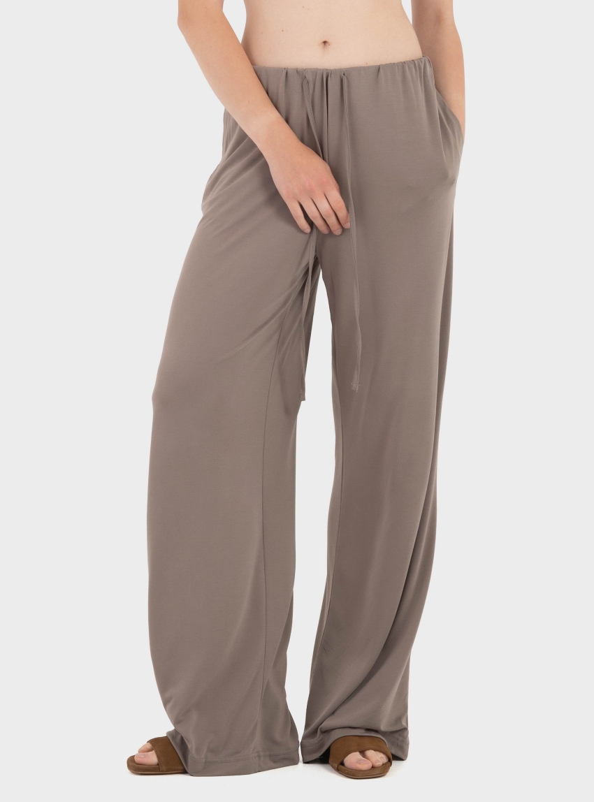 Black & Black  Loose Pants - Taupe