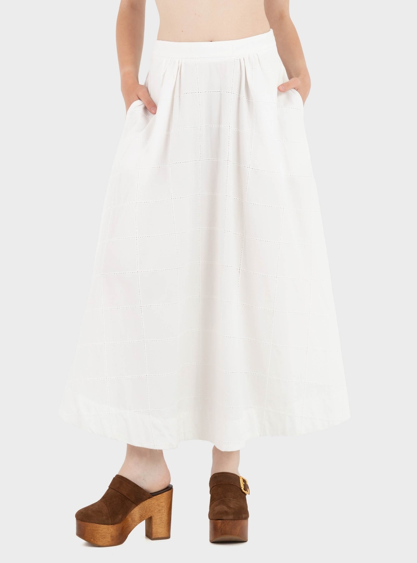 Black & Black  Skirt - White