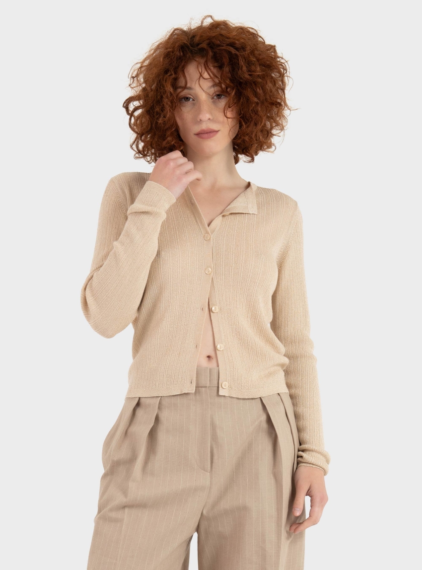 Vero Moda Secret Shore O-Neck Cardigan - Light Beige