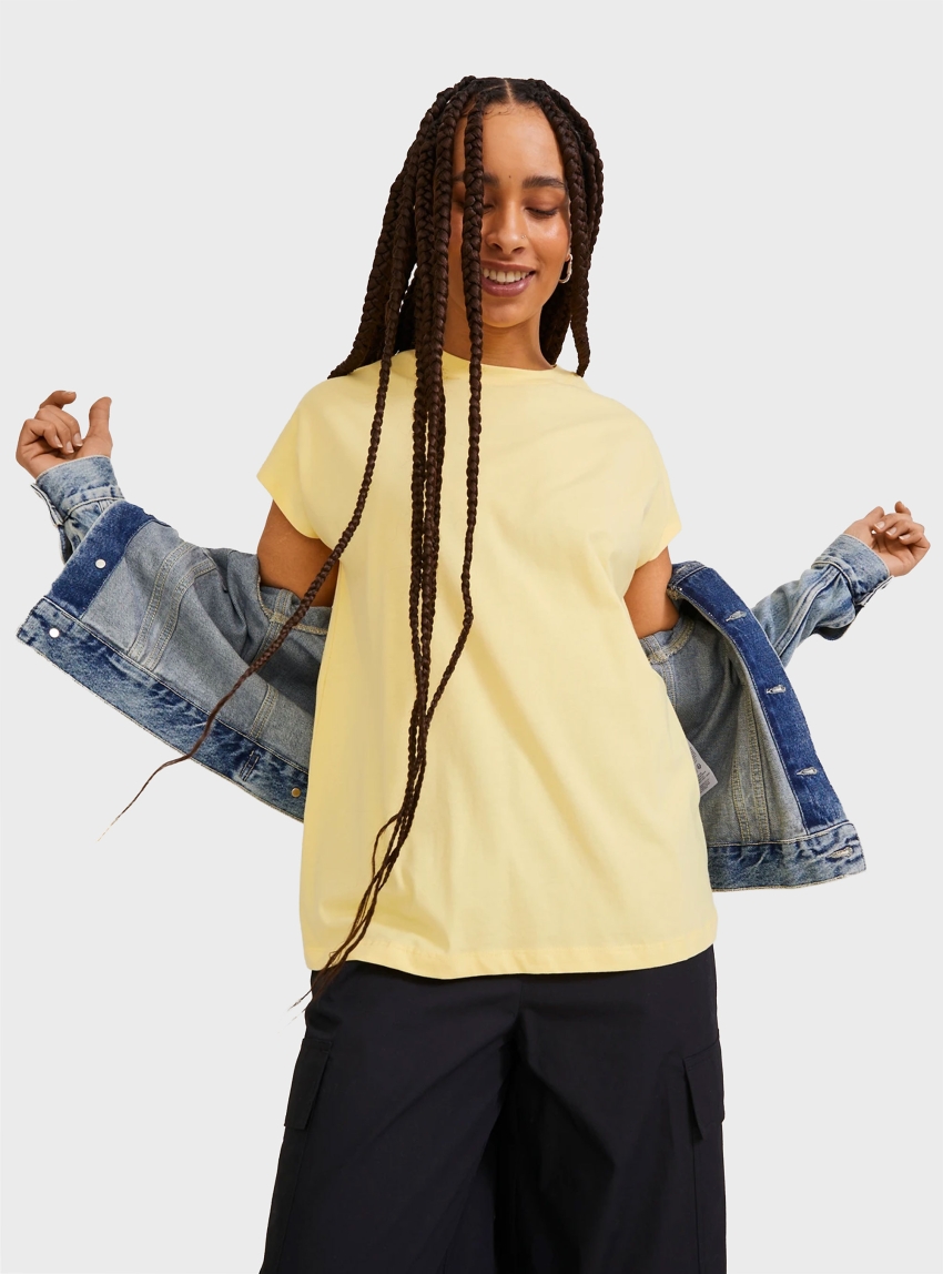 JJXX Astrid Boxy Sleeve Every Tee - Yellow