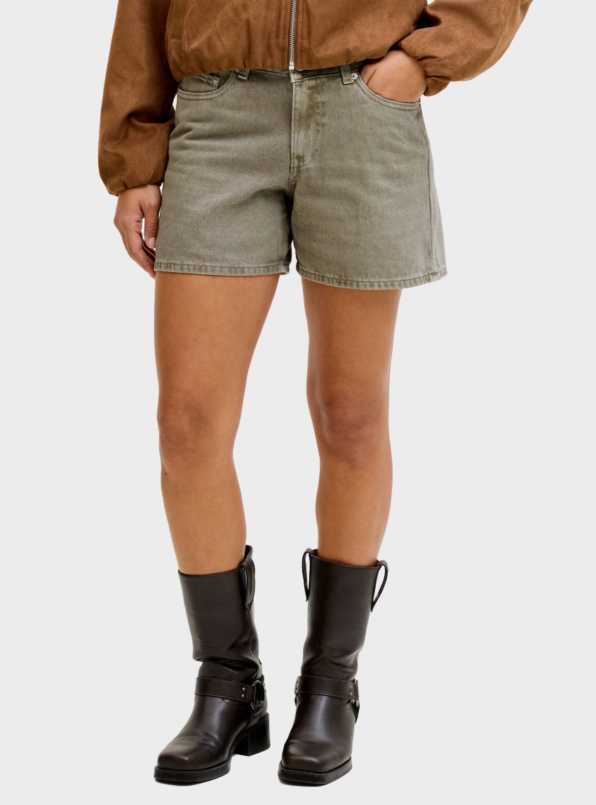 JJXX Seville Denim Shorts Mid Waist R111 - Olive 