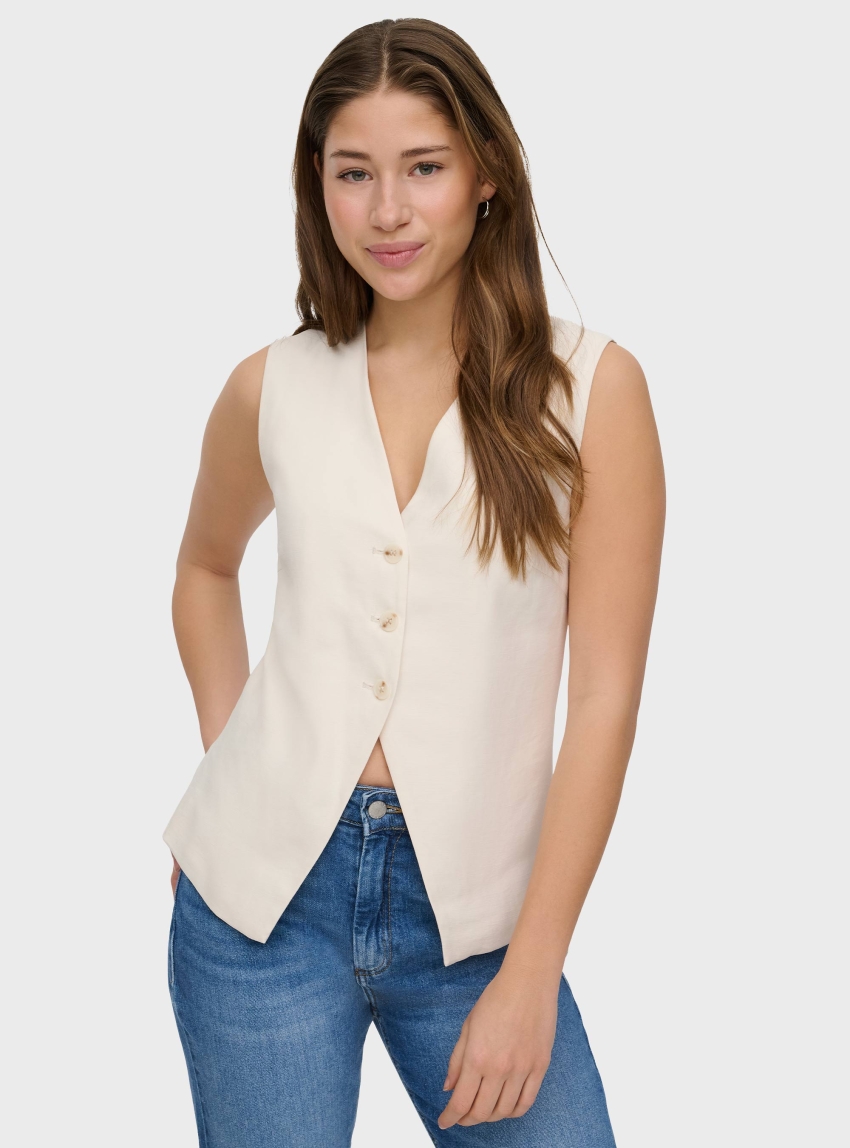 Only Tila Waistcoat - Off White