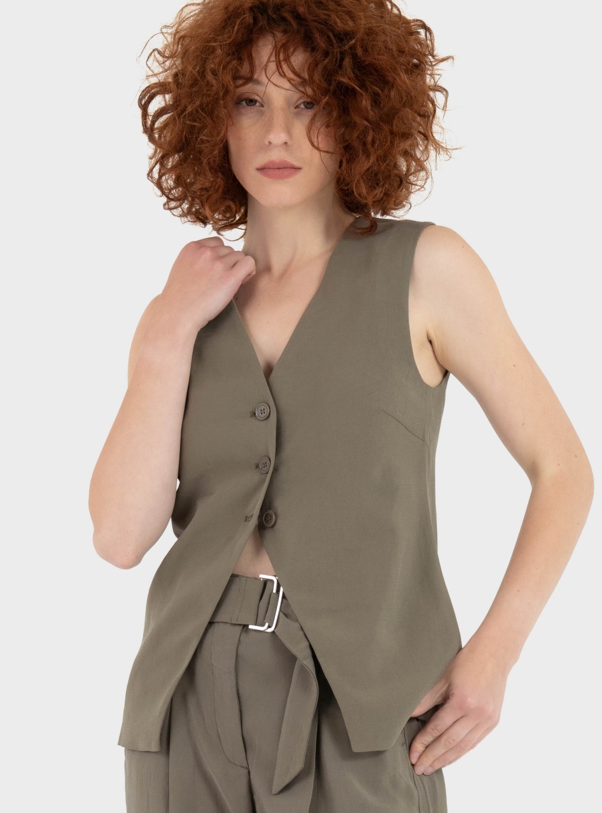Only Tila Waistcoat - Olive