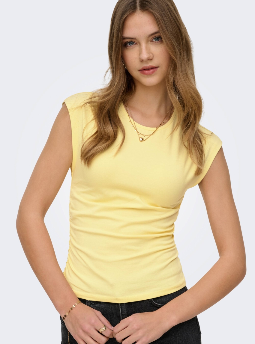 Only Mira Ruching Top - Yellow