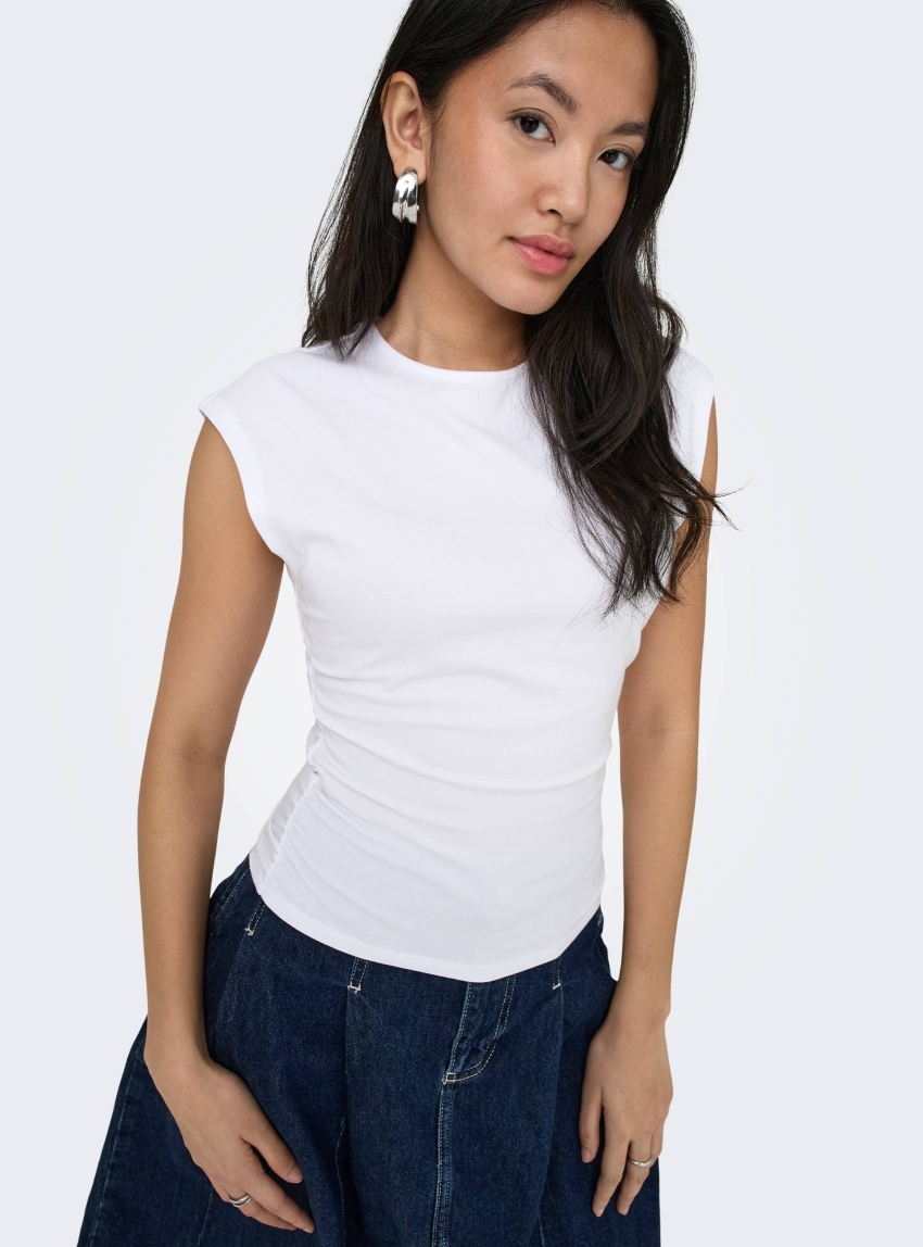 Only Mira Ruching Top - White