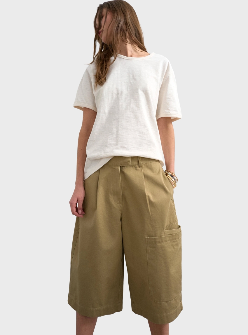 Topshop Femke Longline Cargo Shorts - Tan