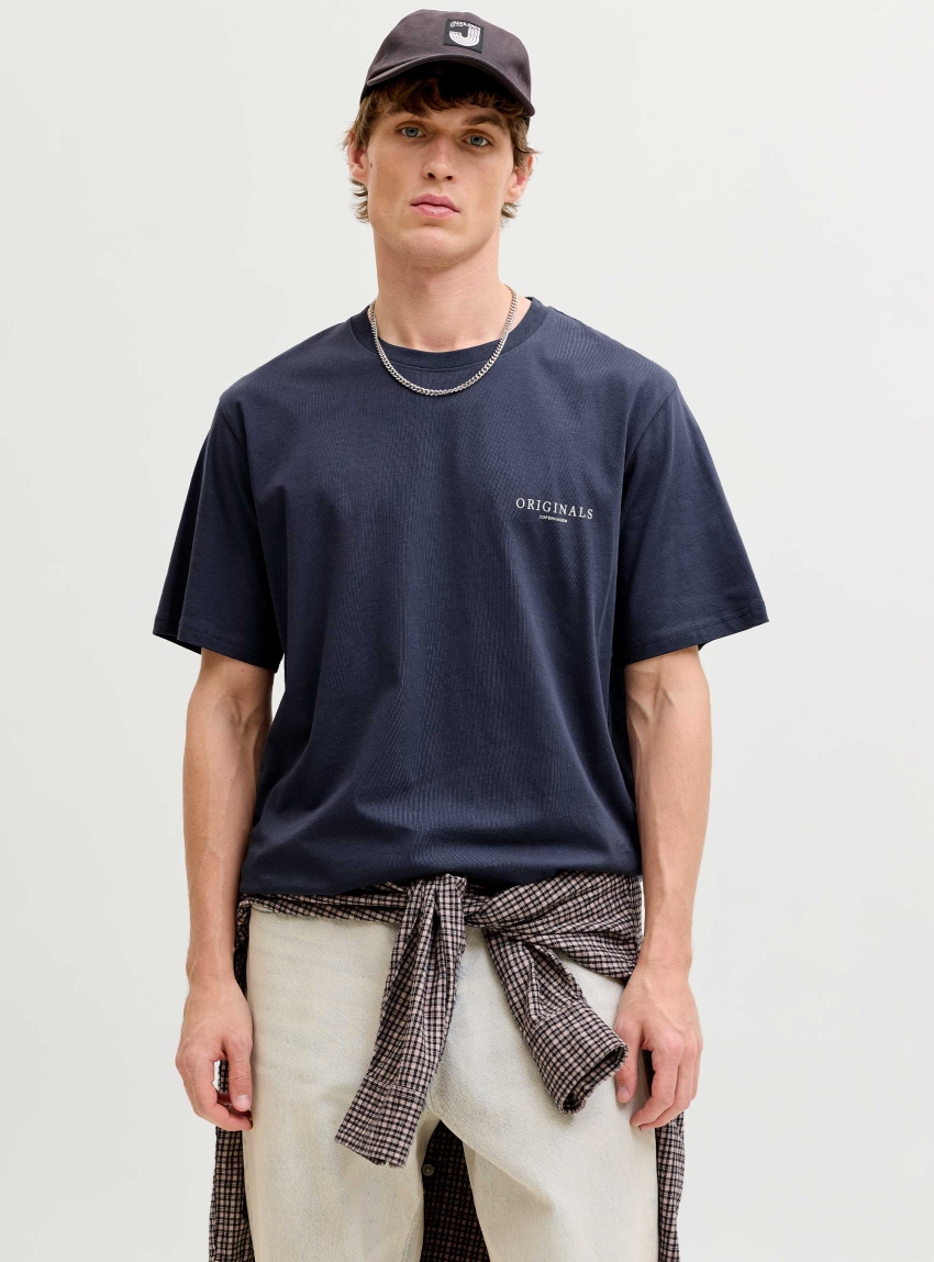Jack & Jones Montauk Back Print Tee - Dark Grey