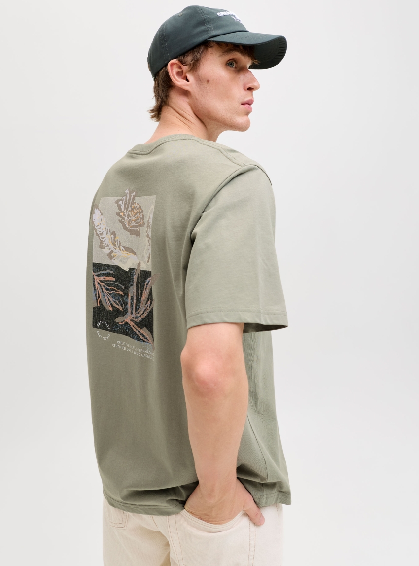 Jack & Jones Montauk Back Print Tee - Light Green