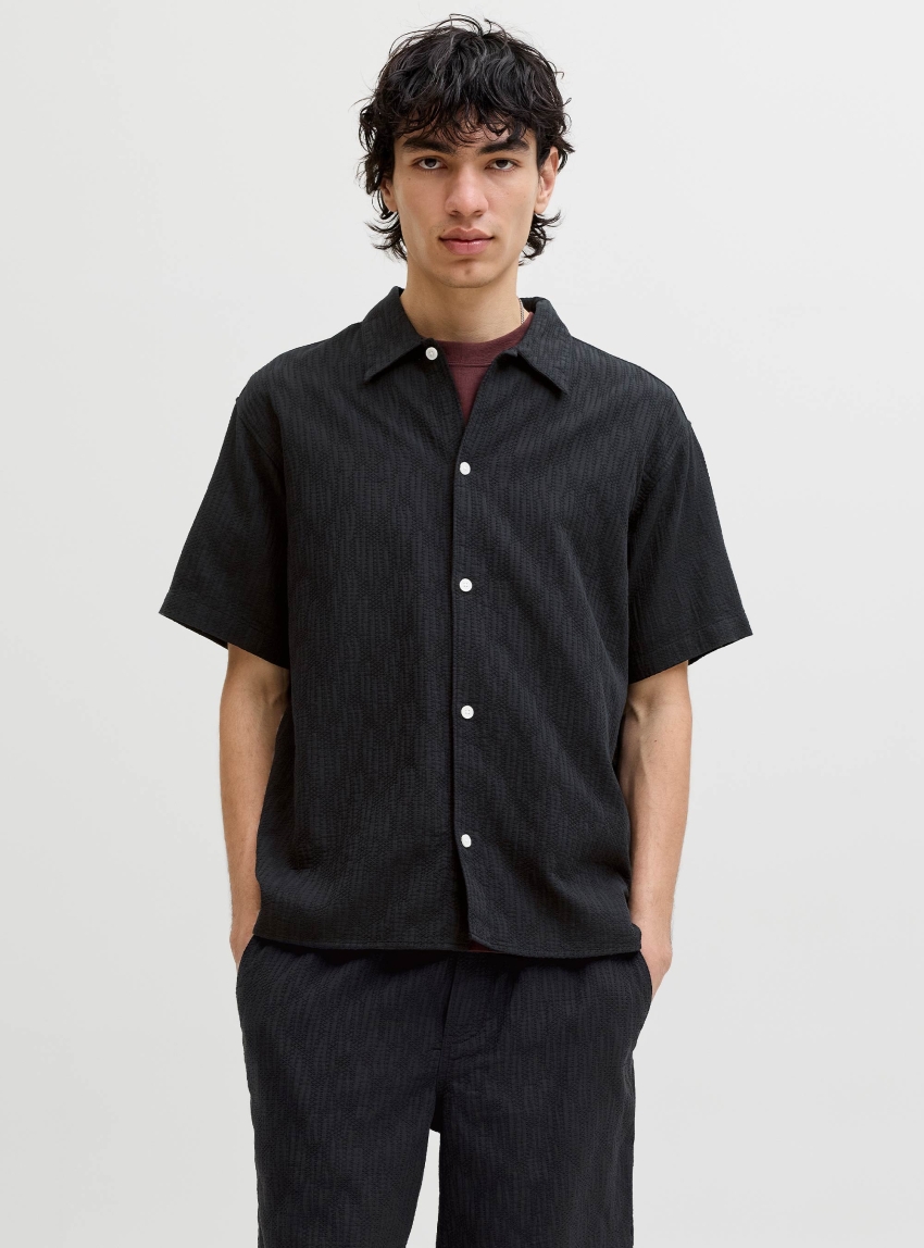 Jack & Jones Montauk Wavy Texture Shirt - Black