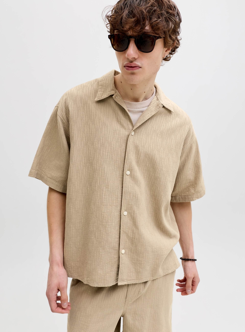 Jack & Jones Montauk Wavy Texture Shirt - Beige
