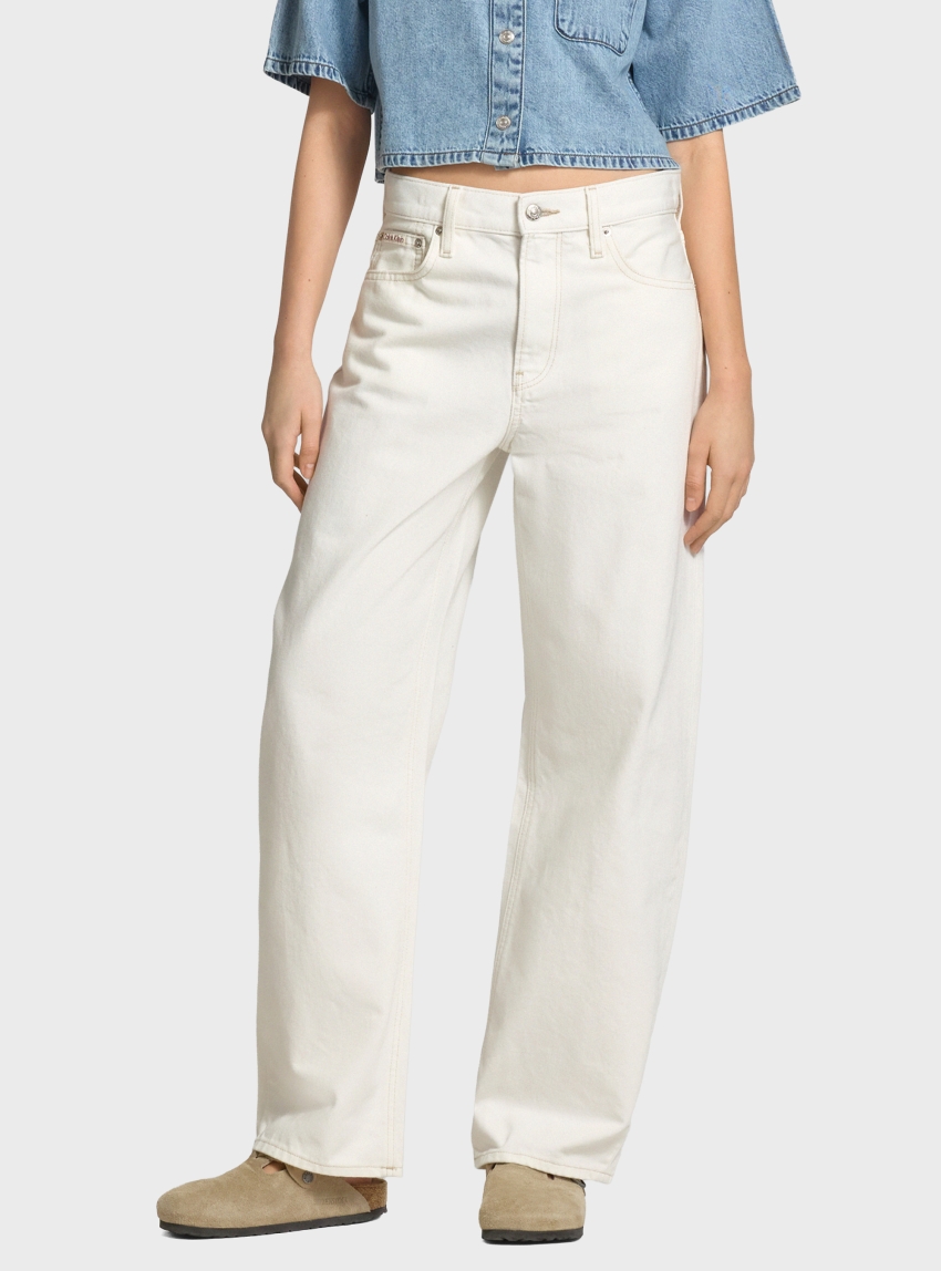 Calvin Klein Relaxed Barrel Jeans - Off White