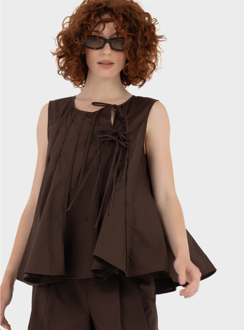 Mei Mei J A-Shape Top - Brown