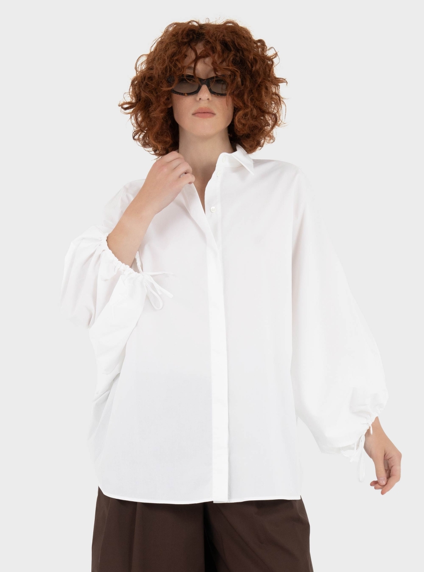 Mei Mei J Open Back Shirt - White