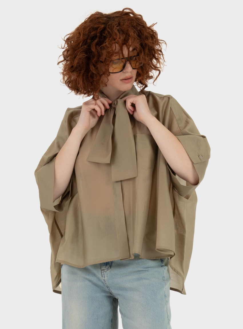 Mei Mei J Tie Top - Light Olive