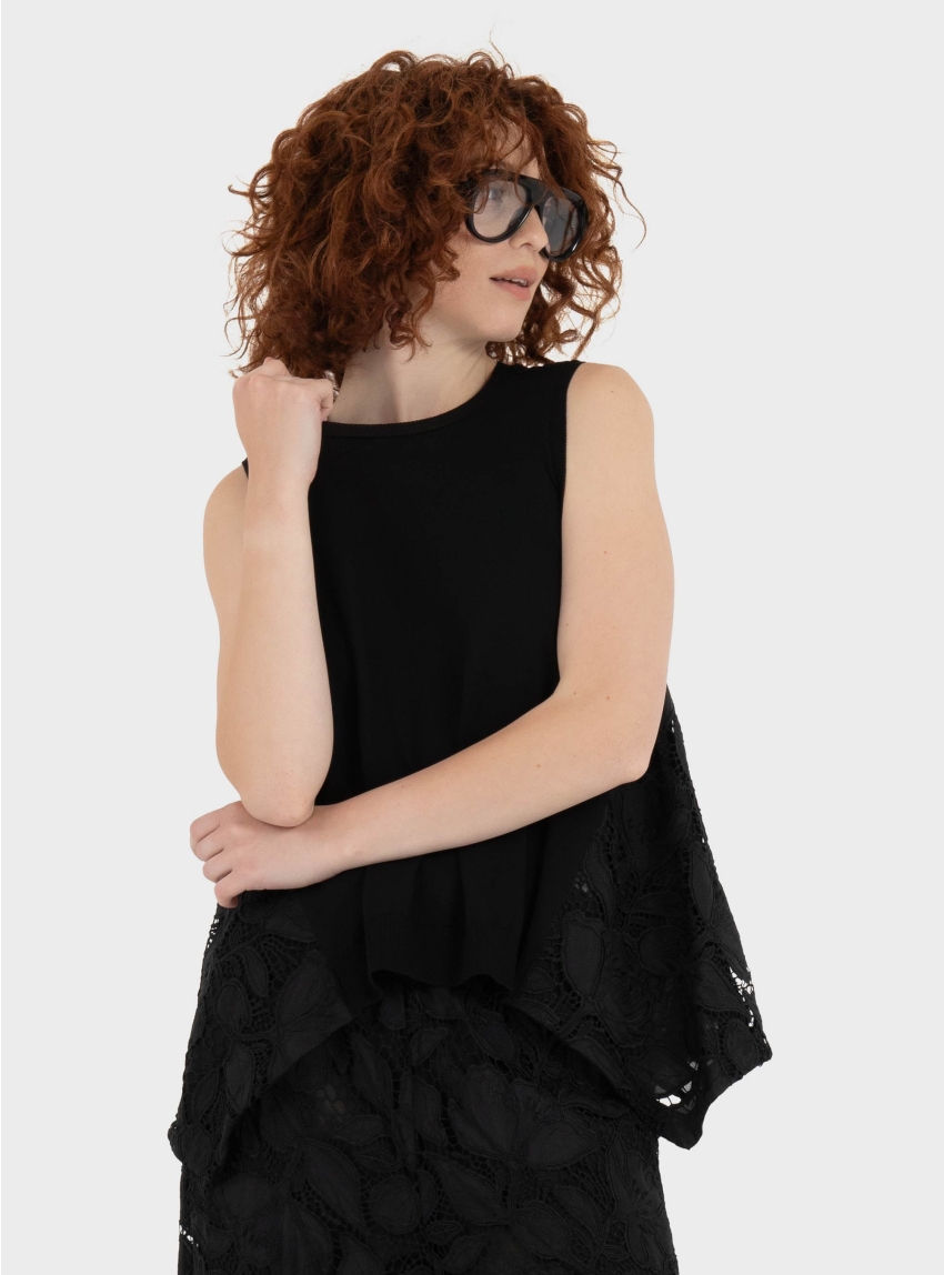 Mei Mei J Lace Top - Black