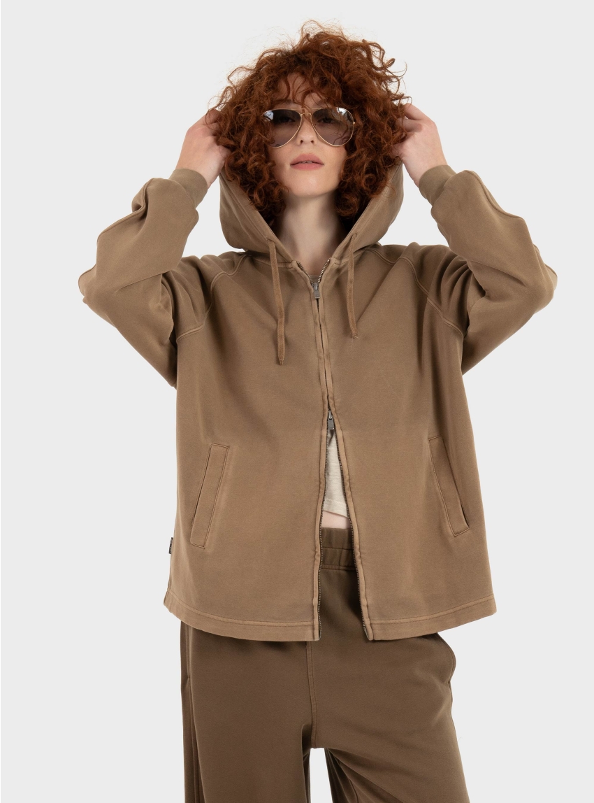 Keeling Zip Hoodie - Dark Beige