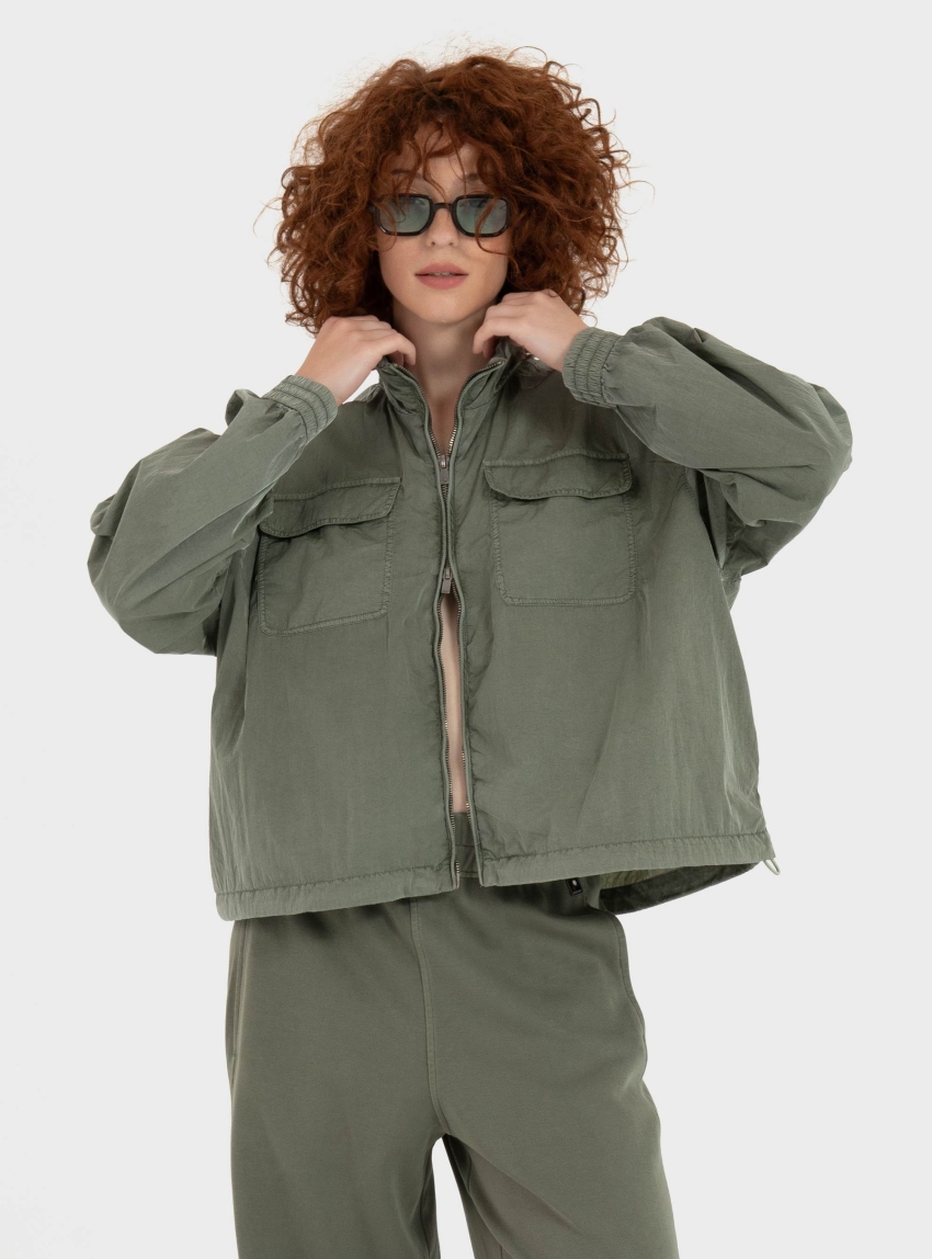 Keeling Loose Fit Short Jacket - Olive