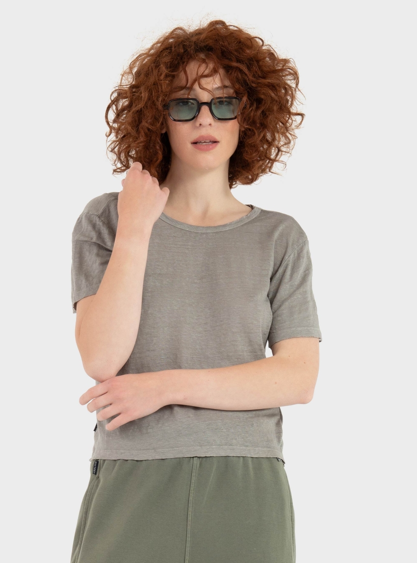 Keeling Loose Cropped T-Shirt - Light Beige