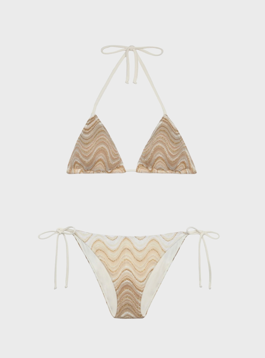 MC2 Saint Barth Pattern Bikini Set - Beige