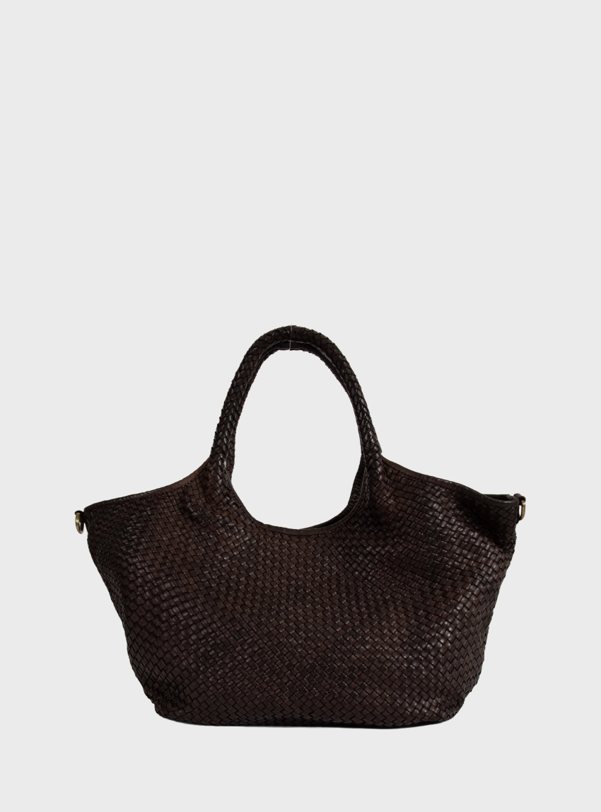 Philippe Lang Leather Tote Bag - Dark Brown