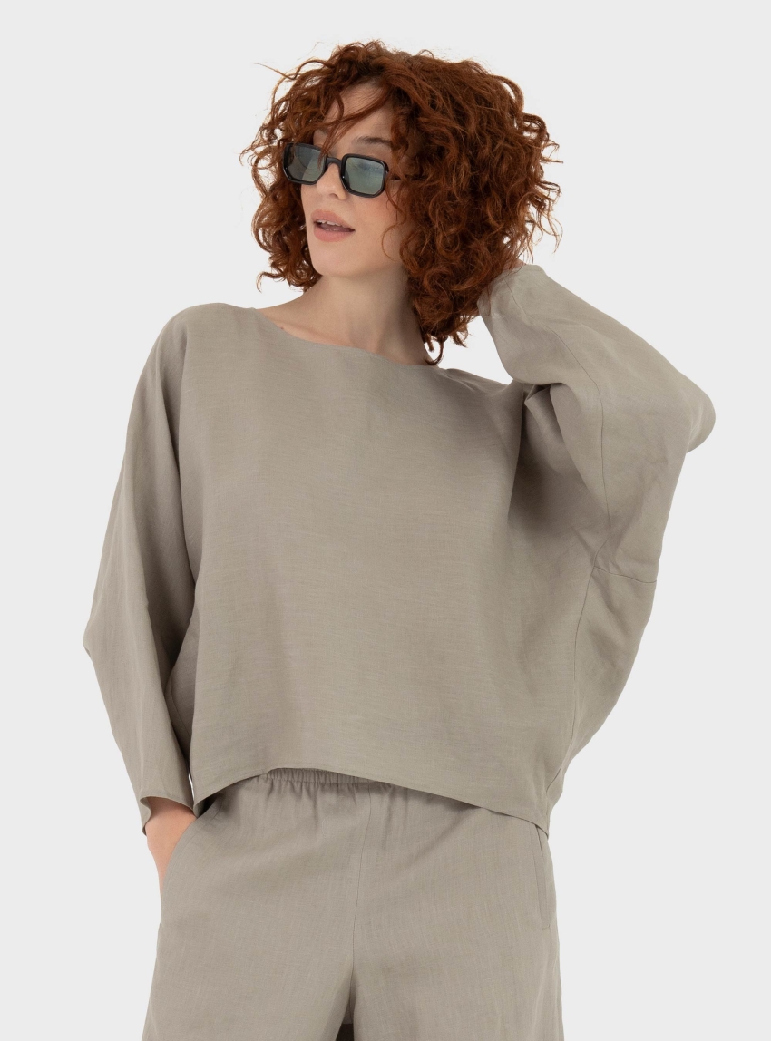 Drykorn Nialini Linen Top - Green