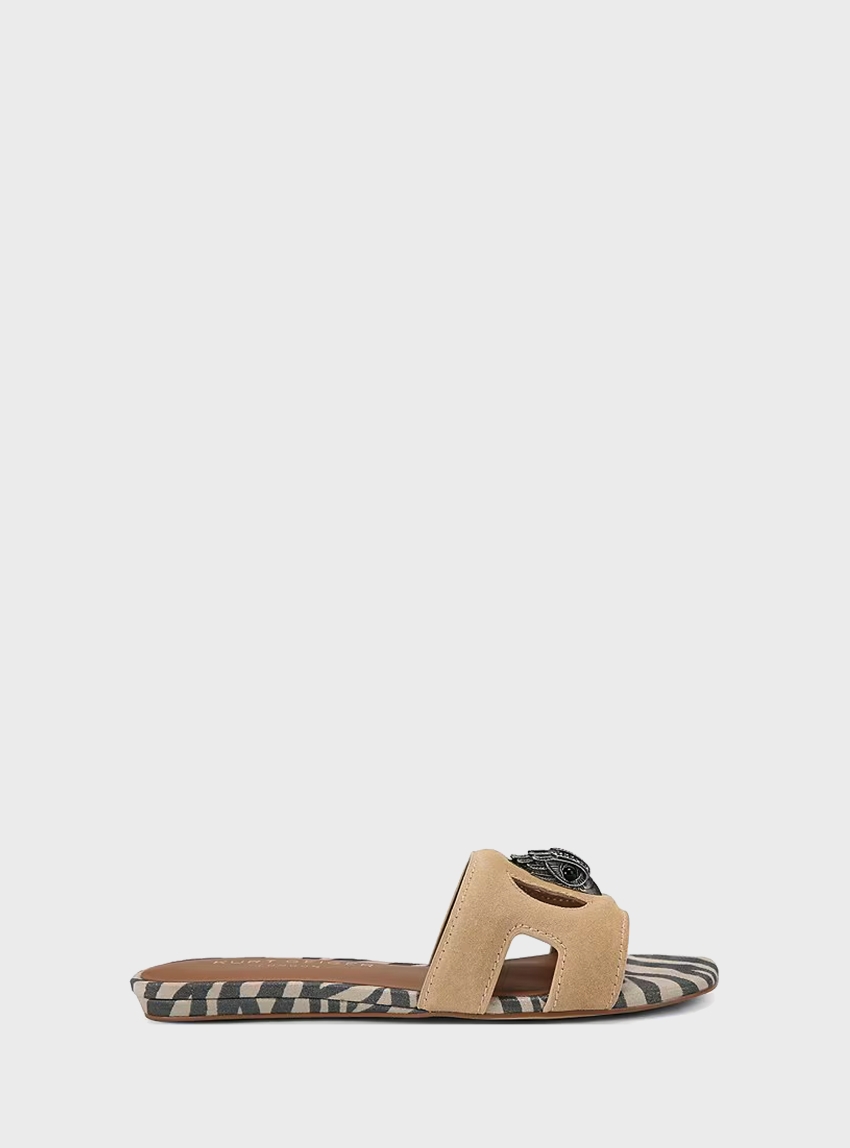 Kurt Geiger Eagle Cut Out Flat Sandals - Tan