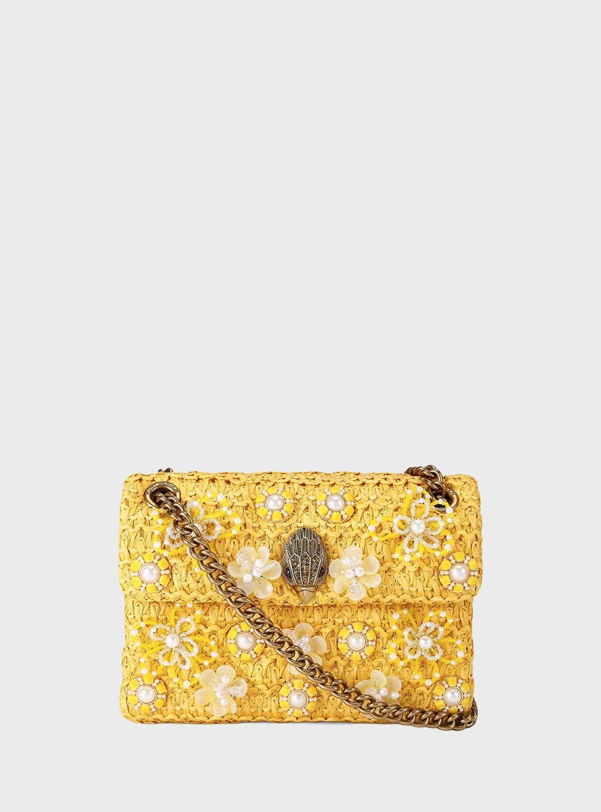 Kurt Geiger Raffia Mini Kensington - Yellow