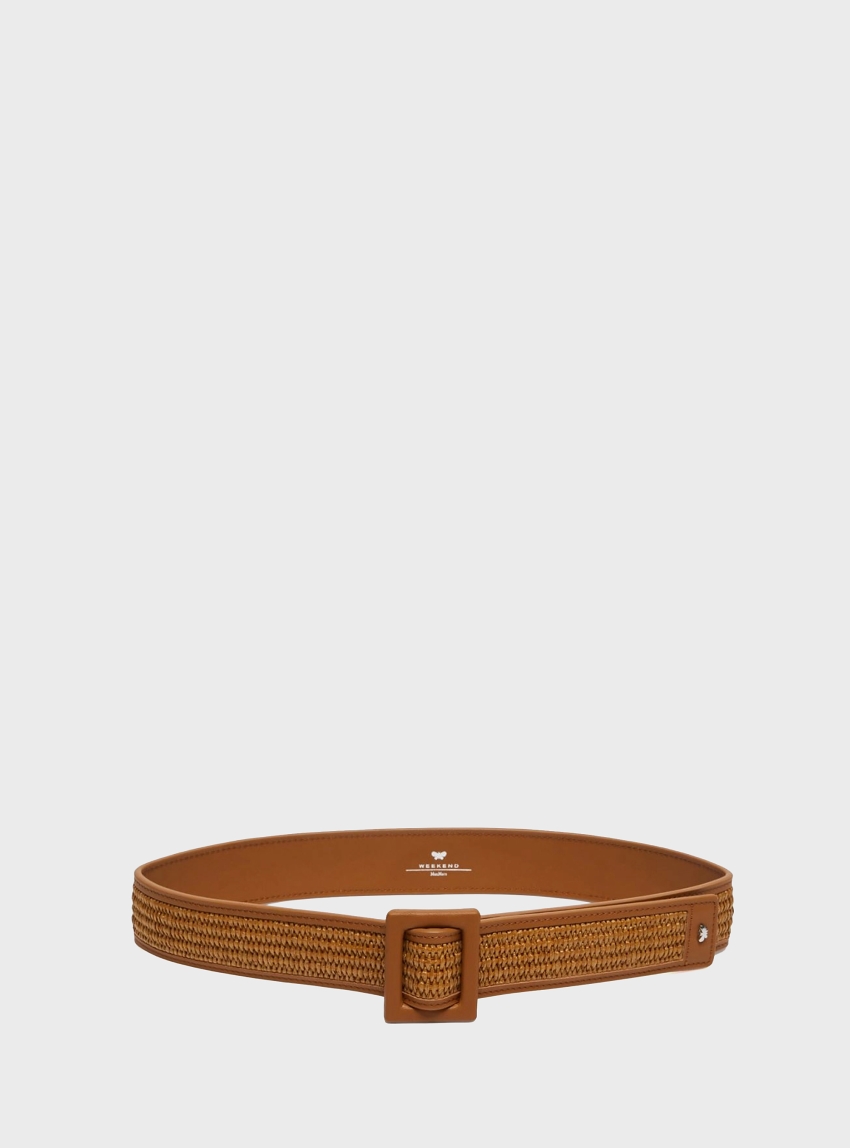 Weekend Max Mara Raffia effect belt - Rust