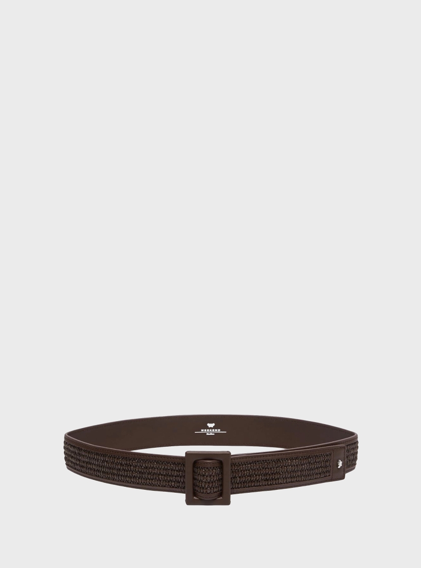 Weekend Max Mara Raffia effect belt - Dark Brown