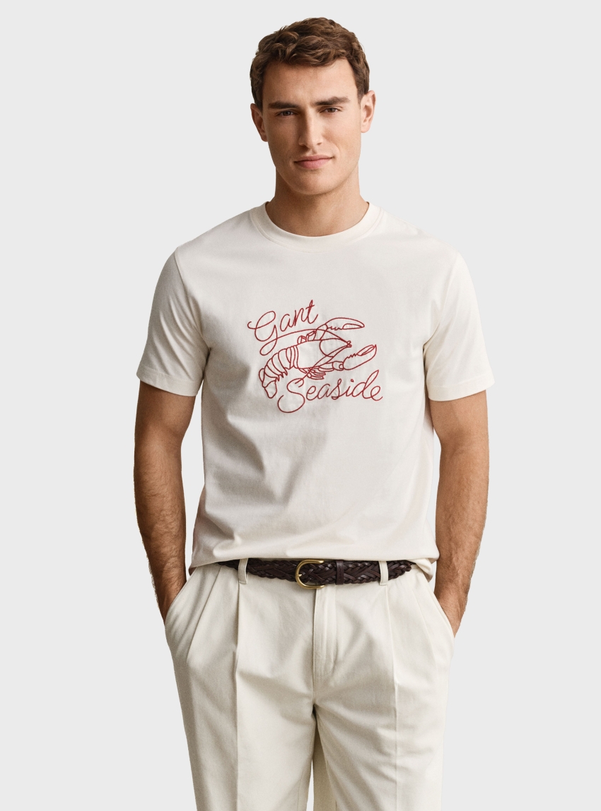Gant Spray Graphic T-Shirt - Cream