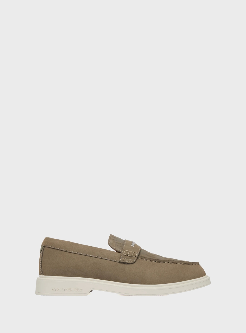 Karl Lagerfeld Kori Monogram Loafers - Light Olive