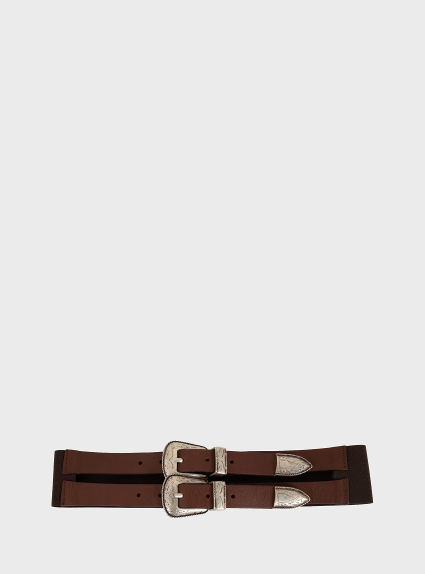 Philia Loft Two Buckle Belt - Brown