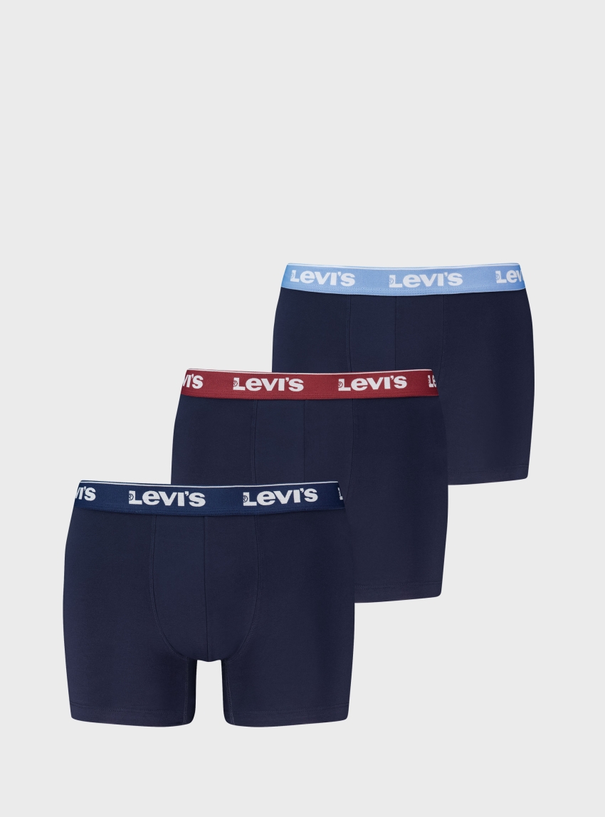 Levis 3-Pack Repeat Logo Boxer Briefs - Navy