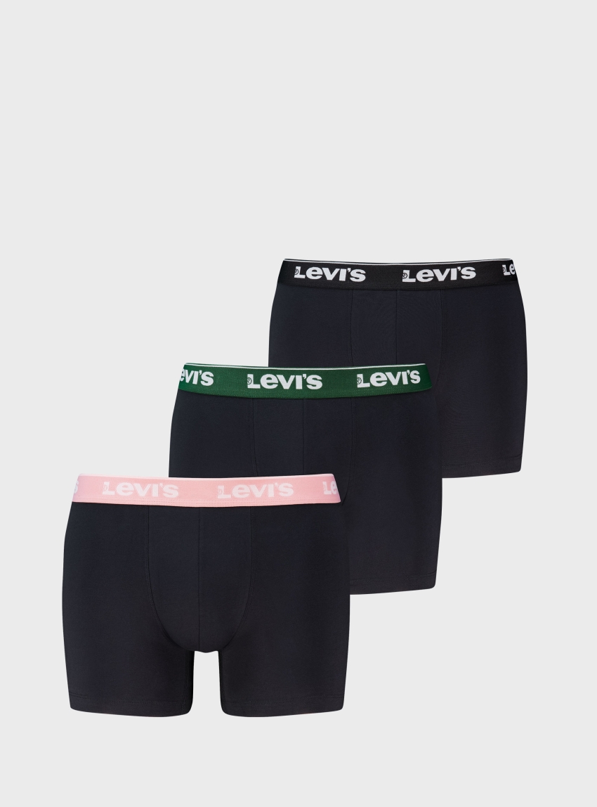 Levis 3-Pack Repeat Logo Boxer Briefs - Black