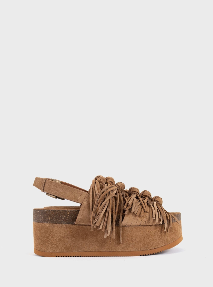 Ash Monoi Platform Sandals - Beige
