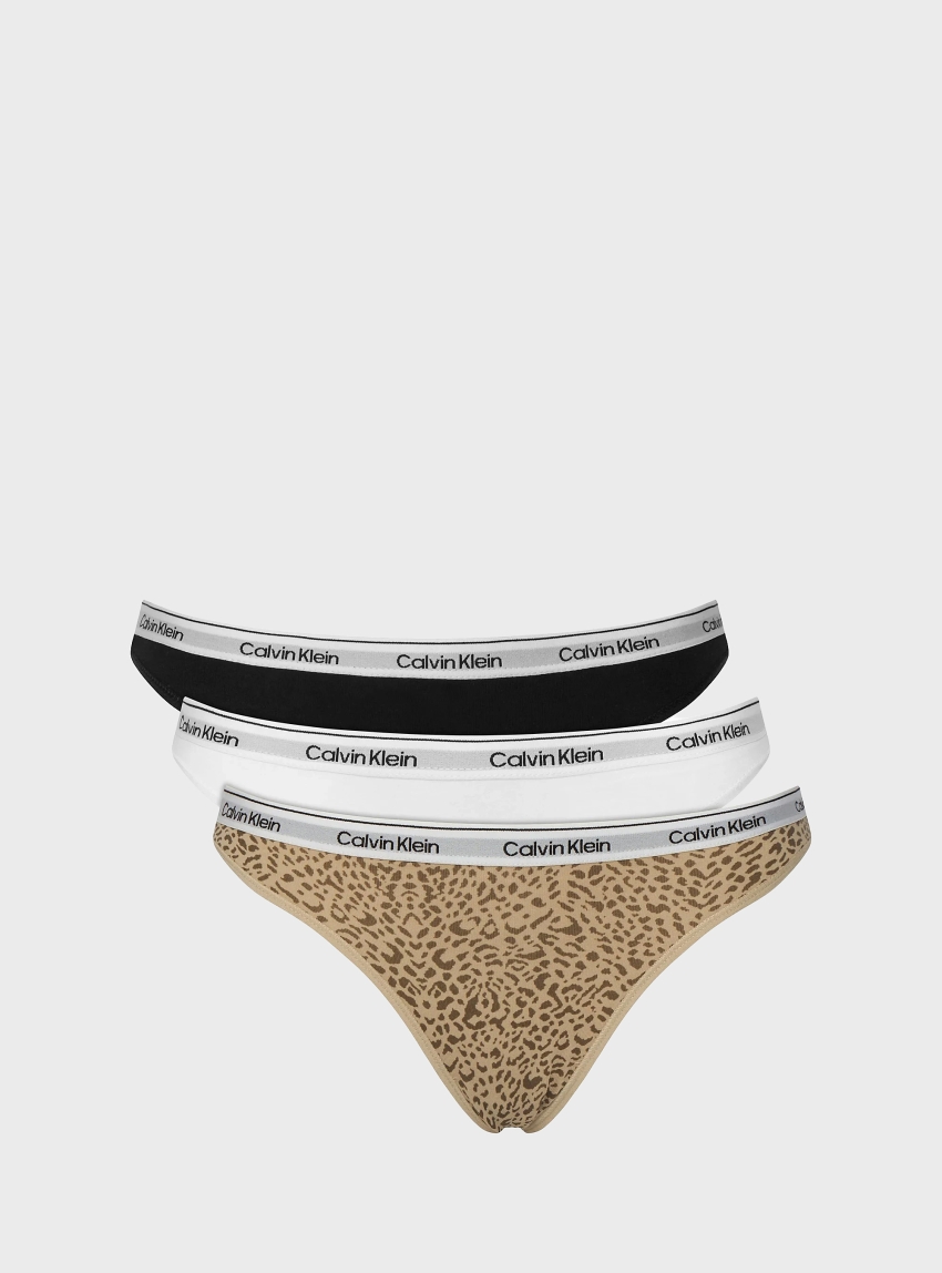 Calvin Klein 3 Pack Thongs - Icon Logo - Multi Colors