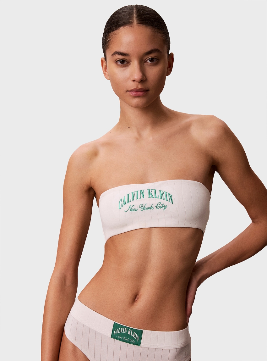 Calvin Klein Bandeau Bralette - Heritage Classic Cotton - Ecru