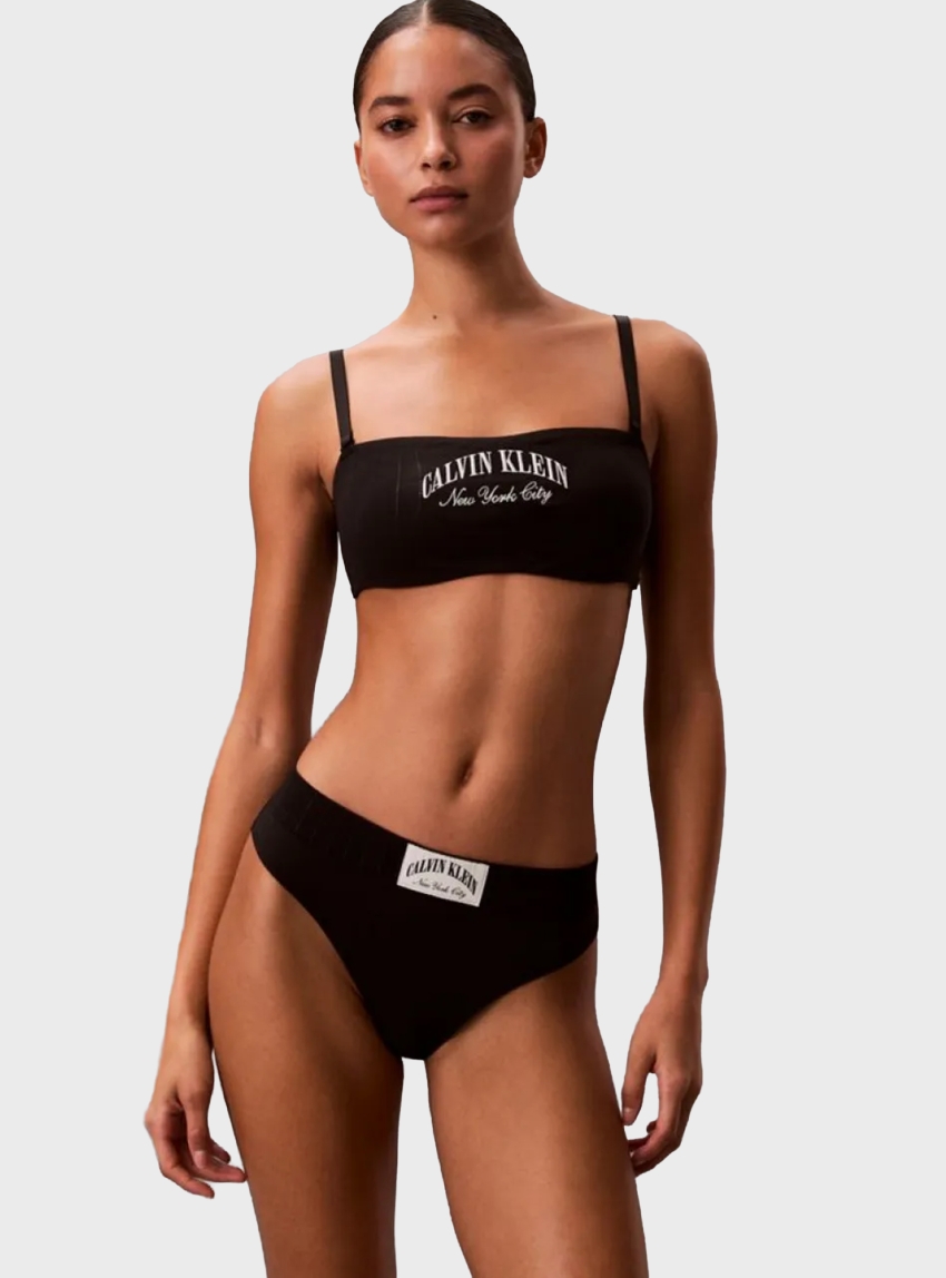 Calvin Klein Thong - Heritage Classic Cotton - Black