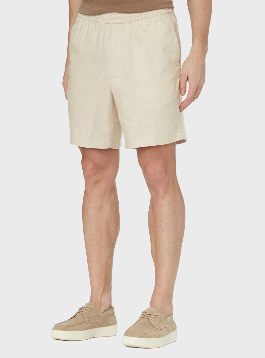Calvin Klein Linen Blend Shorts - Ecru