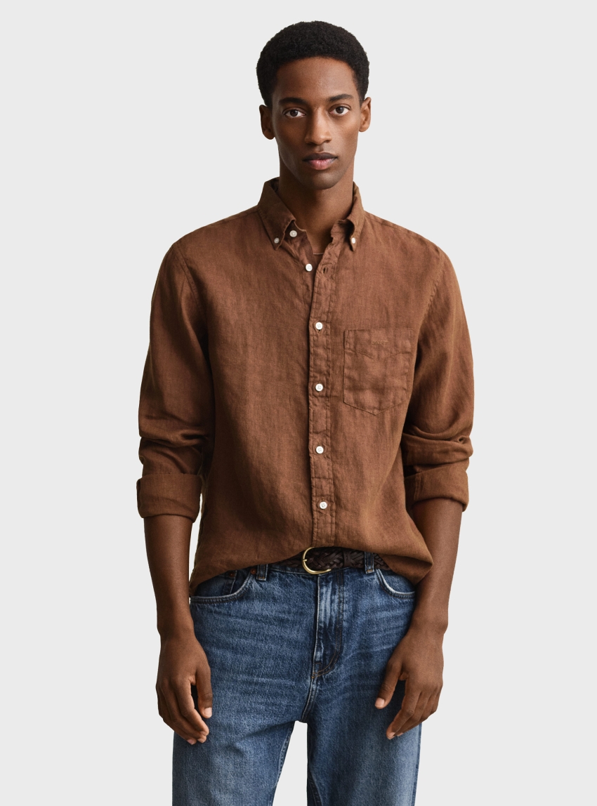 Gant Linen Shirt - Brown
