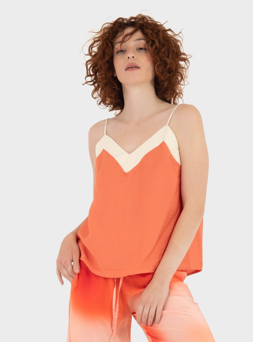 Vero Moda Denise Singlet Top Wvn Btq Ga - Peach
