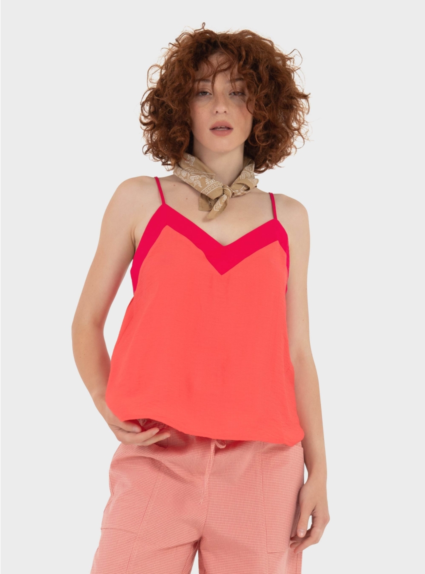 Vero Moda Denise Singlet Top Wvn Btq Ga - Coral