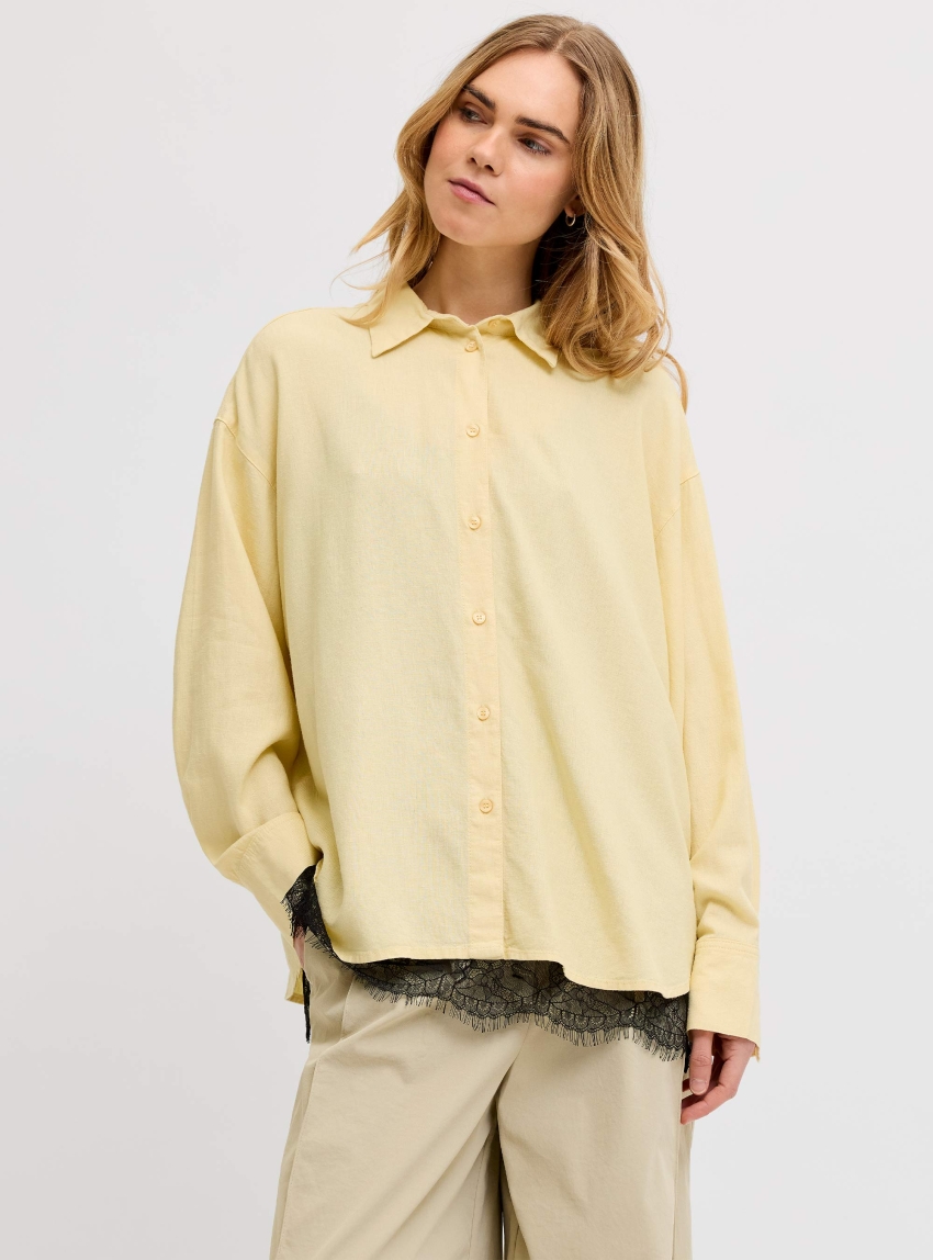 JJXX Almira Linen Blend Shirt - Yellow