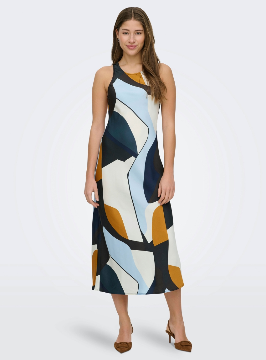 Only Chigo Sleevless Slip Midi Dress - Multi Colors
